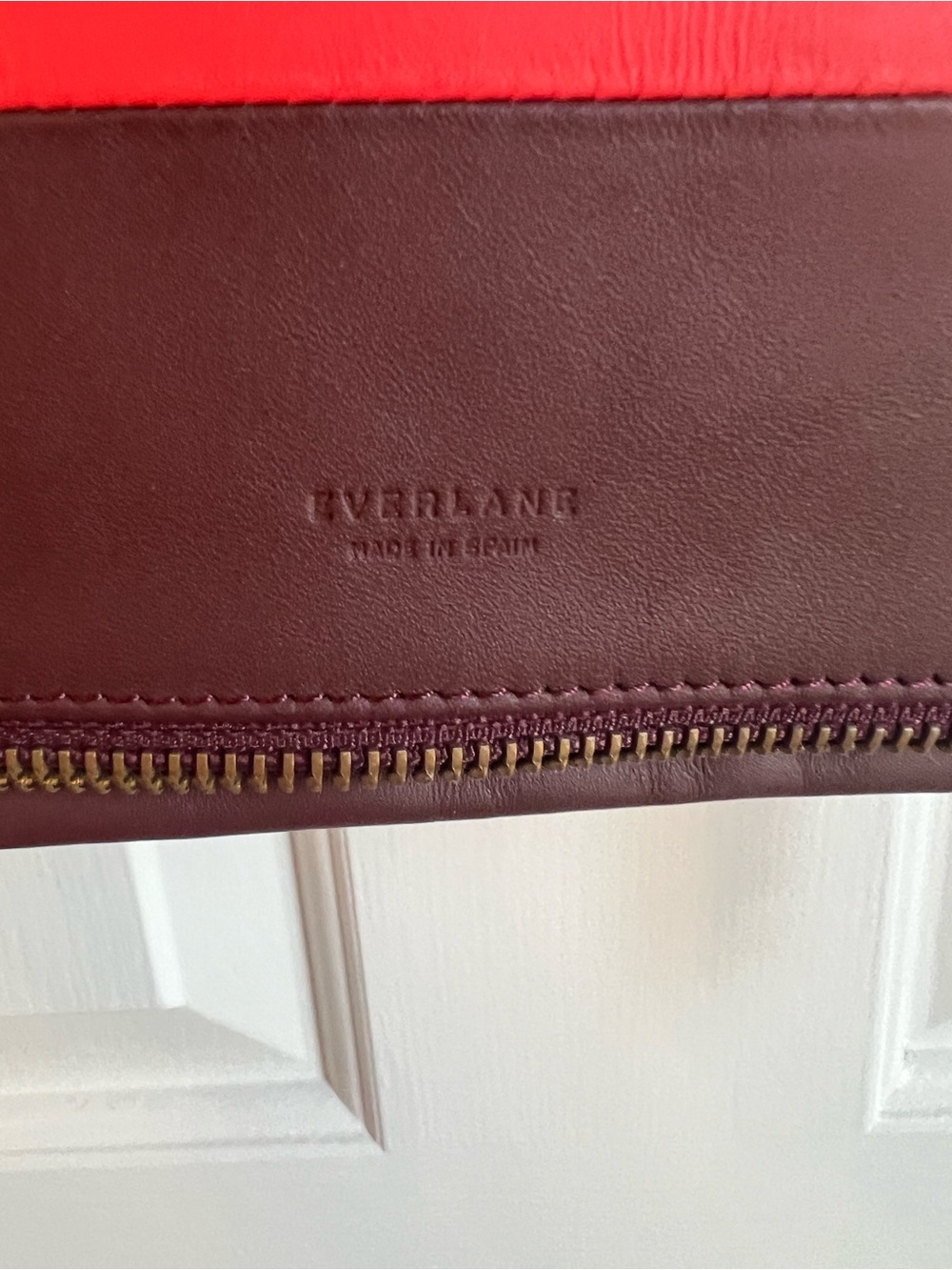 Everlane Orange and Maroon Two-Tone Leather Crossbody Bag - NWOT - Picture 3 of 6